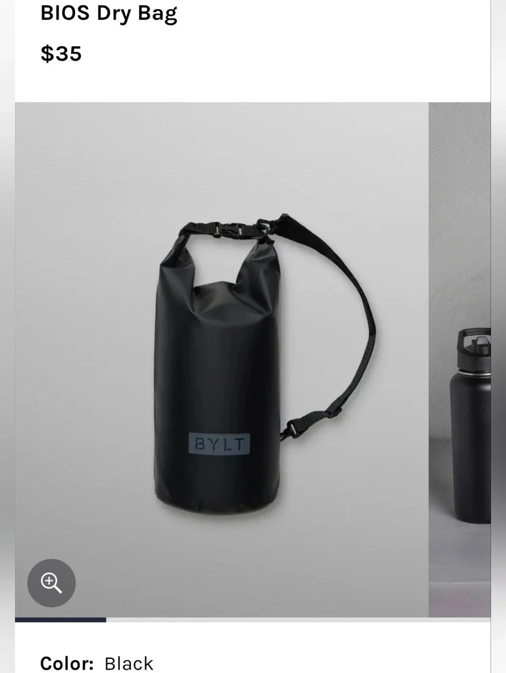 NWT BYLT Bios Black Roll-Top Dry Bag Waterproof